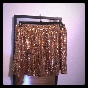 Q-Mack Gold Sequin Skirt - Size L